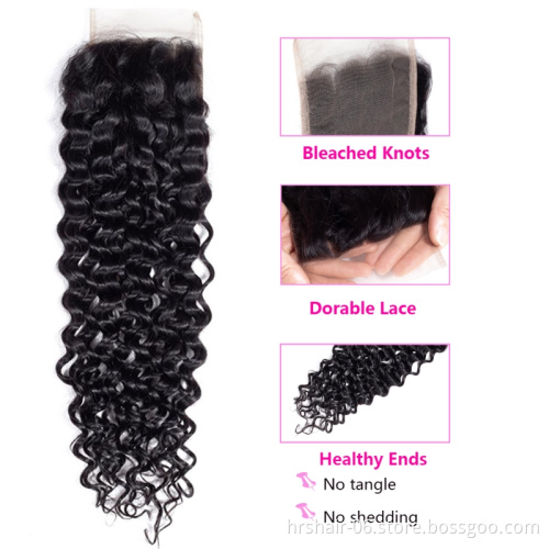 best selling products 2021 virgin unprocessed jerry curly 6-24 inch 4*4 closure